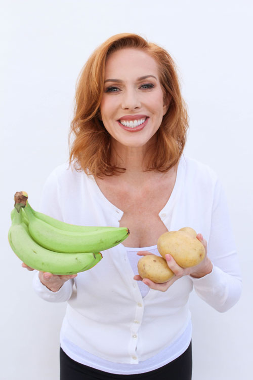 Kirin holding two examples of resistant starch foods.