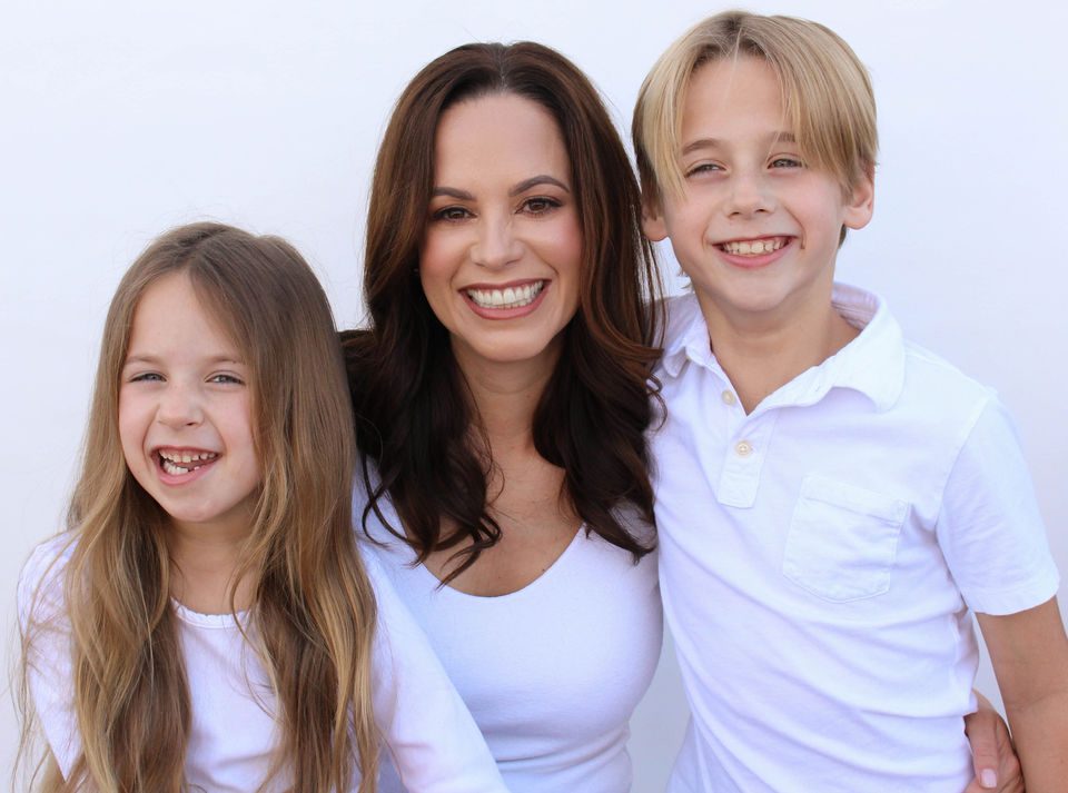 Mother with daughter and son