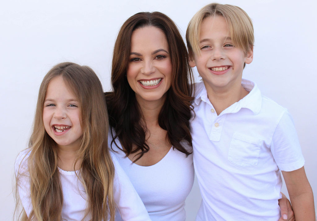 Mother with daughter and son