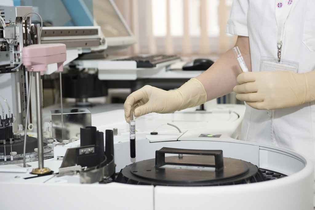 A technician performing medical tests